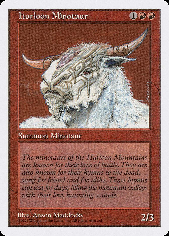 Carta MTG-Hurloon Minotaur-Quinta Edizione-N.214-EN-Good-