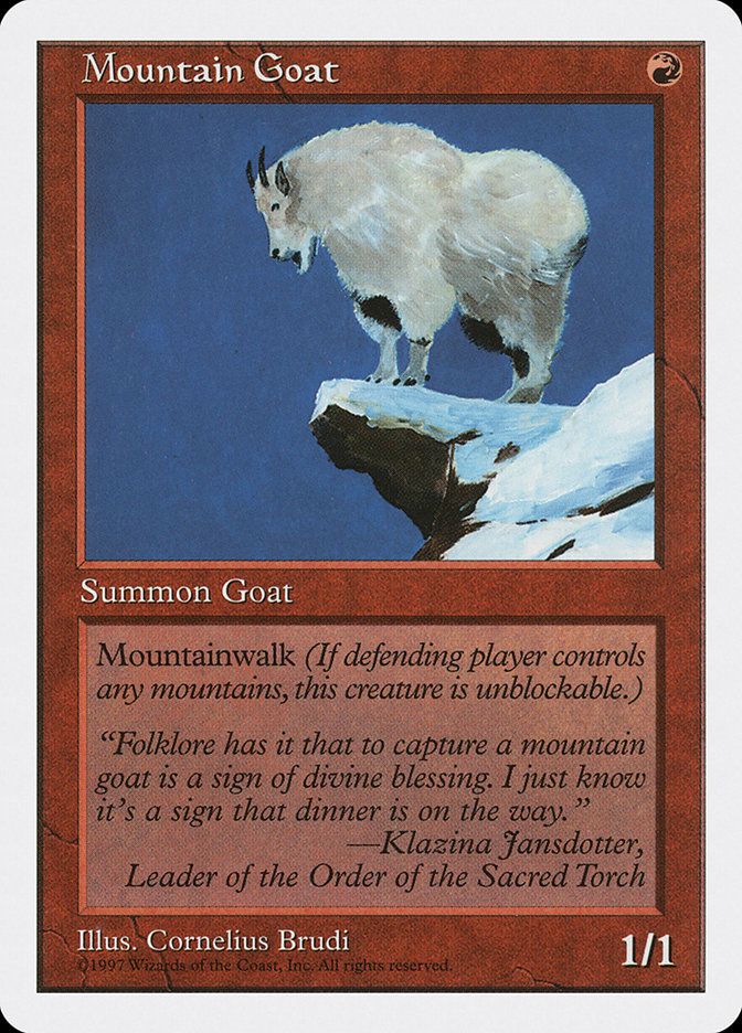 Carta MTG-Mountain Goat-Quinta Edizione-N.240-EN-EX-