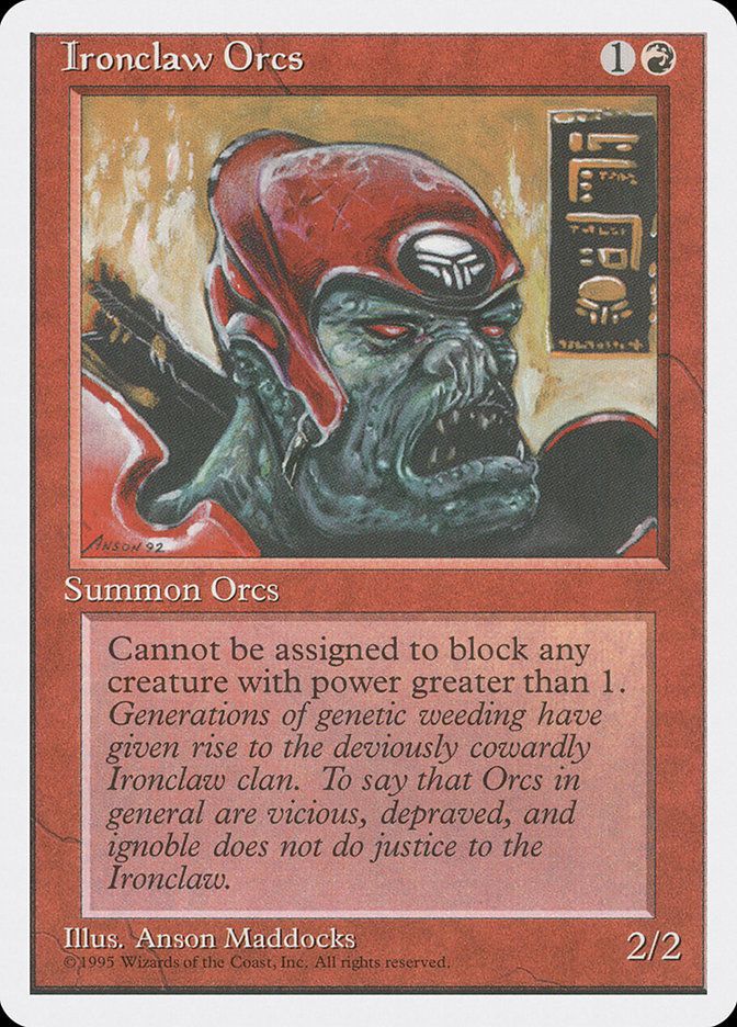 Carta MTG-Ironclaw Orcs-Quarta Edizione-N.230-EN-Poor-