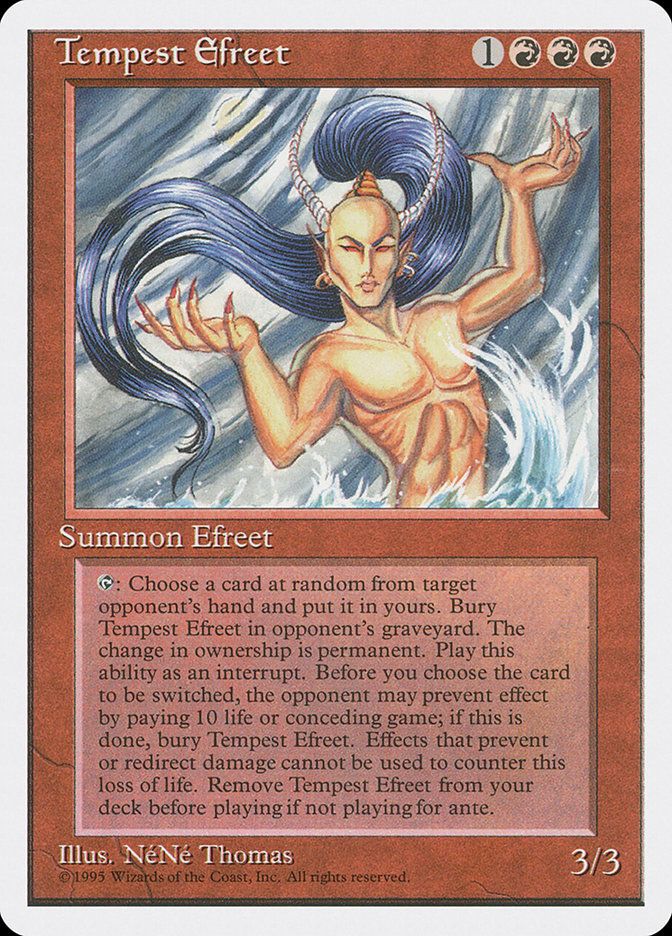 Carta MTG-Tempest Efreet-Quarta Edizione-N.206-EN-EX-