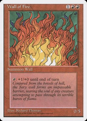 Carta MTG-Wall of Fire-Quarta Edizione-N.201-EN-EX-