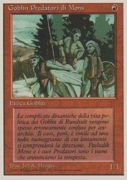 Carta MTG-Goblin Predatori di Mons-Foreign White Bordered-N.251-ITA-EX-