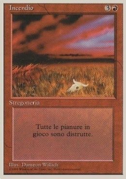 Carta MTG-Incendio-Foreign White Bordered-N.195-ITA-EX-