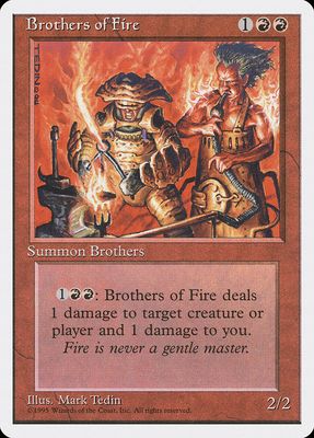 Carta MTG-Fratellanza del Fuoco-Quarta Edizione-N.199-ITA-EX-