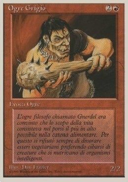 Carta MTG-Ogre Grigio-Foreign White Bordered-N.179-ITA-EX-