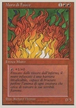 Carta MTG-Muro di Fuoco-Foreign White Bordered-N.196-ITA-Poor- Carta MTG-Muro di Fuoco-Foreign White Bordered-N.196-ITA-Poor-
