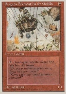 Carta MTG-Brigata Aerostatica dei Goblin-Foreign White Bordered-N.185-ITA-Good-