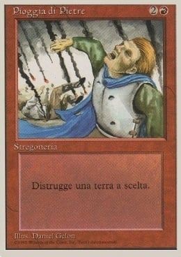 Carta MTG-Pioggia di Pietre-Foreign White Bordered-N.140-ITA-Good-