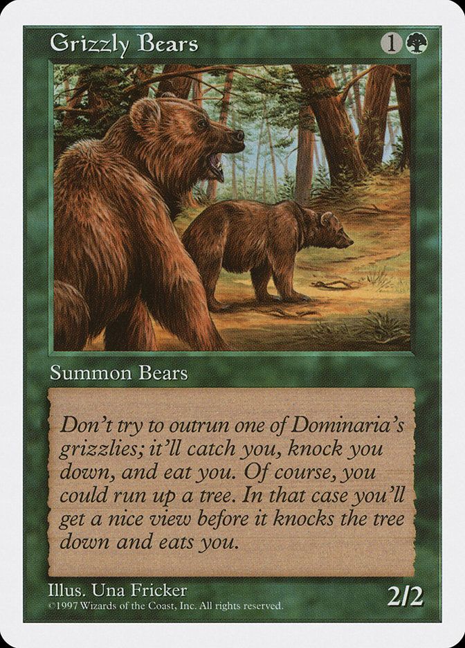 Carta MTG-Orso Grizzly-Quinta Edizione-N.301-ITA-EX-