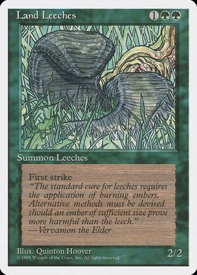 Carta MTG-Land Leeches-Quarta Edizione-N.255-EN-Played-