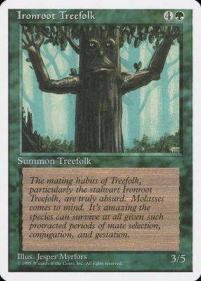 Carta MTG-Ironroot Treefolk-Quarta Edizione-N.255-EN-EX- Carta MTG-Ironroot Treefolk-Quarta Edizione-N.255-EN-EX-