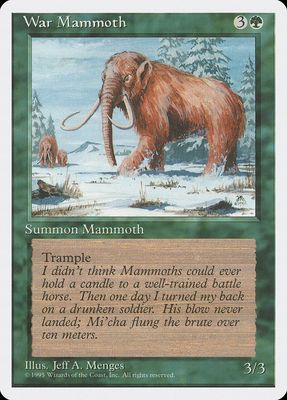 Carta MTG-Mammut da Guerra-Quarta Edizione-N.188-ITA-Good- Carta MTG-Mammut da Guerra-Quarta Edizione-N.188-ITA-Good-