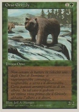 Carta MTG-Orso Grizzly-Foreign White Bordered-N.250-ITA-EX-