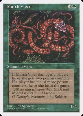 Carta MTG-Vipera degli Acquitrini-Quarta Edizione-N.290-ITA-EX-