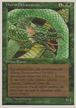 Carta MTG-Wurm Devastatore-Foreign White Bordered-N.206-ITA-Poor-