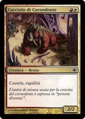 Carta MTG-Cucciolo di Cornodonte-Alara Reborn-N.078-ITA-EX-