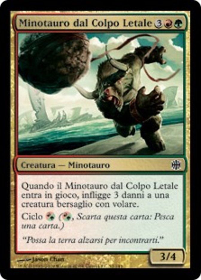 Carta MTG-Minotauro dal Colpo Letale-Alara Reborn-N.144-ITA-EX-