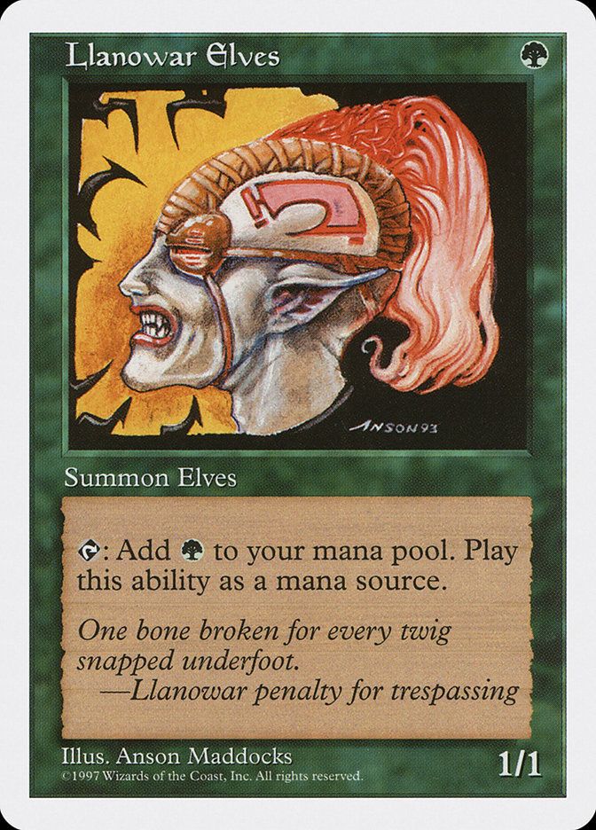 Carta MTG-Llanowar Elves-Quinta Edizione-N.313-EN-EX-Common
