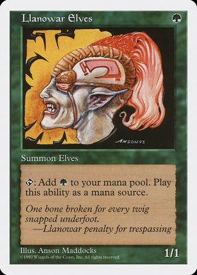 Carta MTG-Llanowar Elves-Quinta Edizione-N.313-EN-EX-Common