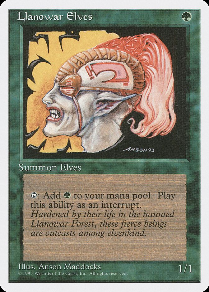 Carta MTG-Llanowar Elves-Quarta Edizione-N.261-EN-Good-Common