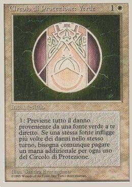 Carta MTG-Circolo di Protezione: Verde-Foreign White Bordered-N.011-ITA-Good-Common