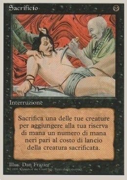 Carta MTG-Sacrificio-Foreign White Bordered-N.126-ITA-EX-Uncommon