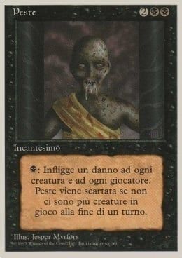 Carta MTG-Peste-Foreign White Bordered-N.122-ITA-Poor-Common Carta MTG-Peste-Foreign White Bordered-N.122-ITA-Poor-Common