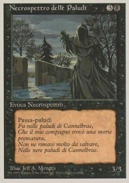 Carta MTG-Necrospettro delle Paludi-Foreign White Bordered-N.096-ITA-EX-Uncommon