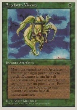 Carta MTG-Artefatto Vivente-Foreign White Bordered-N.209-ITA-EX-Rare