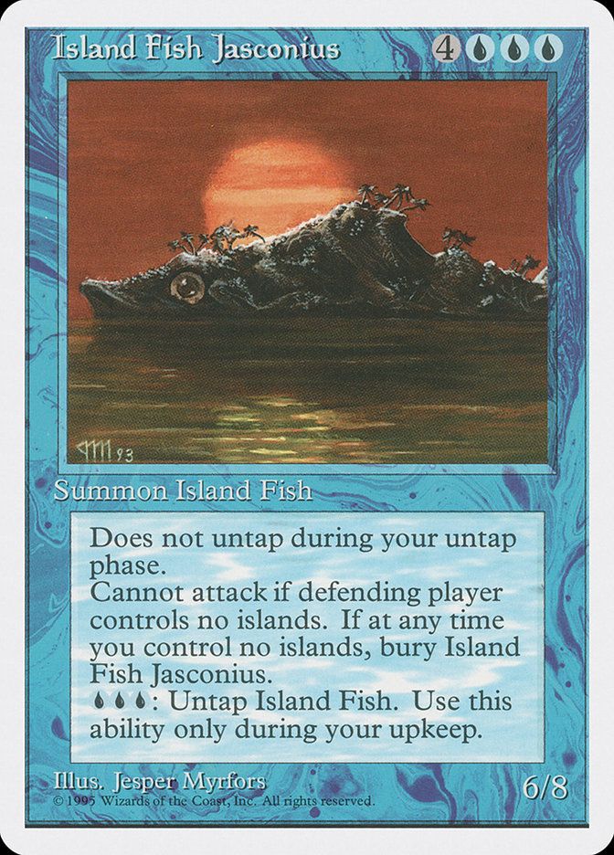 Carta MTG-Island Fish Jasconius-Quarta Edizione-N.078-EN-EX-Rare
