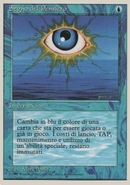 Carta MTG-Segno del Pensiero-Foreign White Bordered-N.085-ITA-Good-Rare