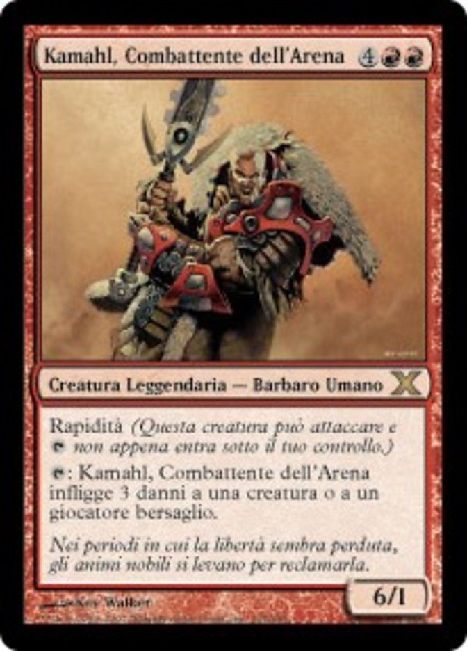 Carta MTG-Kamahl, Combattente dell'Arena-Decima Edizione-N.214-ITA-Good-Rare