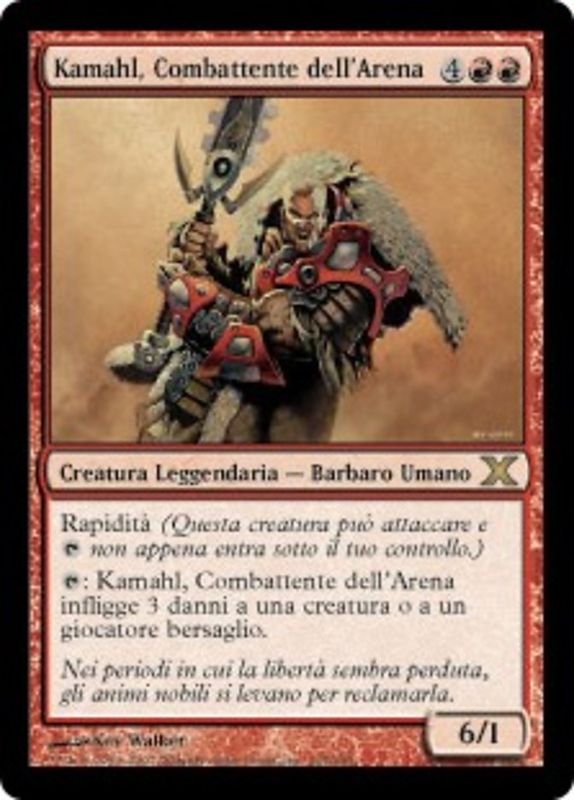 Carta MTG-Kamahl, Combattente dell'Arena-Decima Edizione-N.214-ITA-Good-Rare