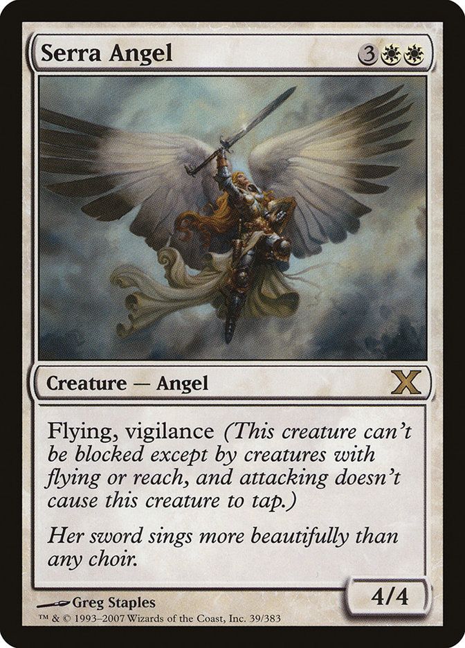Carta MTG-Serra Angel-Decima Edizione-N.039-ITA-Good-Rare