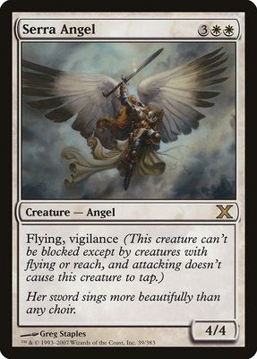 Carta MTG-Serra Angel-Decima Edizione-N.039-ITA-Good-Rare