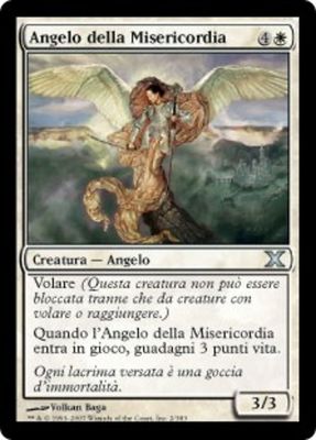 Carta MTG-Angelo della Misericordia-Decima Edizione-N.002-ITA-Good-Uncommon Carta MTG-Angelo della Misericordia-Decima Edizione-N.002-ITA-Good-Uncommon