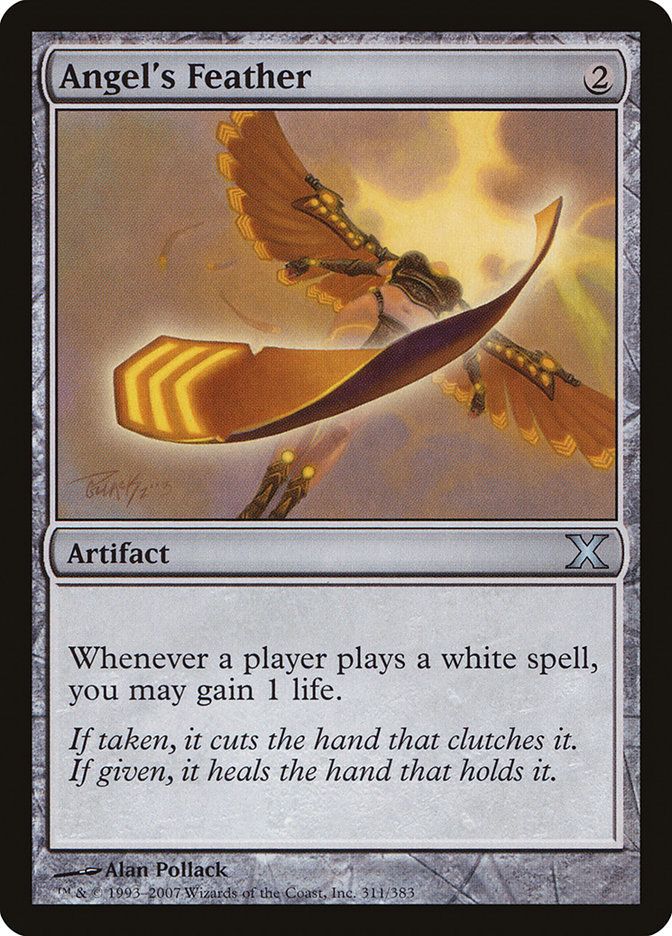 Carta MTG-Angel's Feather-Decima Edizione-N.311-EN-EX-Uncommon Foil