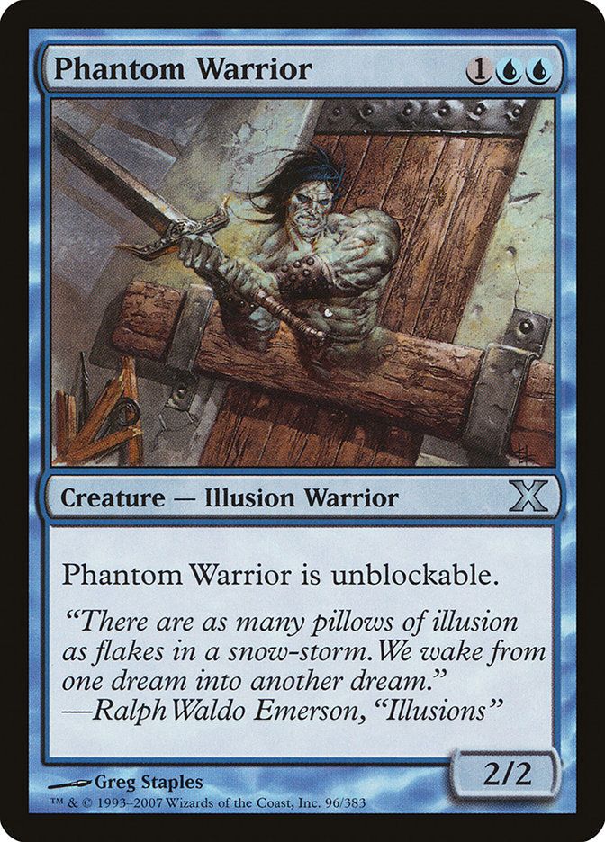 Carta MTG-Phantom Warrior-Decima Edizione-N.096-EN-Good-Uncommon