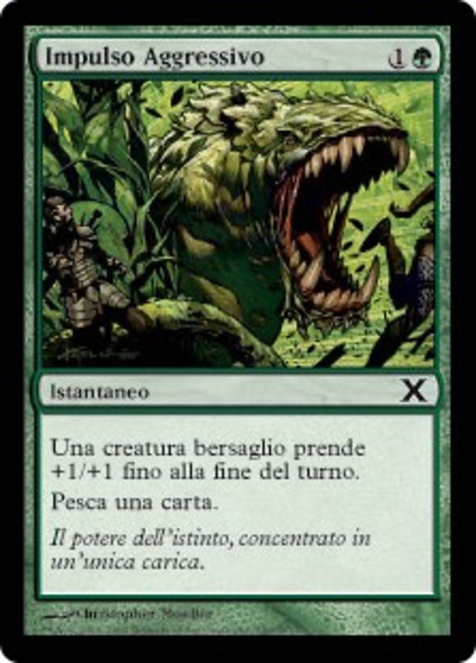 Carta MTG-Impulso Aggressivo-Decima Edizione-N.250-ITA-Played-Common