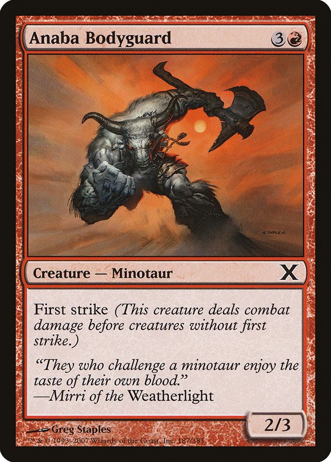 Carta MTG-Anaba Bodyguard -Decima Edizione-N.187-EN-EX-Common