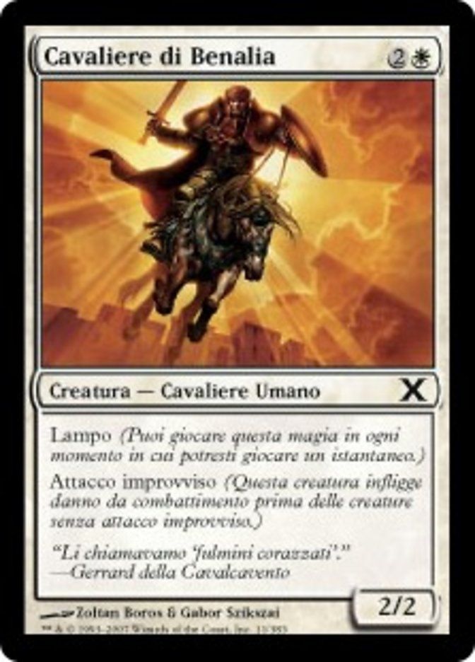 Carta MTG-Cavaliere di Benalia-Decima Edizione-N.011-ITA-Good-Common