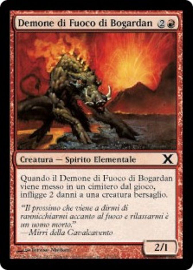 Carta MTG-Demone di Fuoco di Bogardan-Decima Edizione-N.193-ITA-Poor-Common