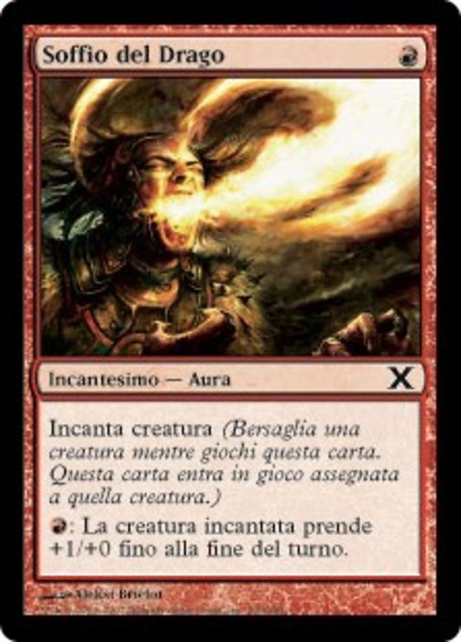Carta MTG-Soffio del Drago-Decima Edizione-N.200-ITA-Played-Common