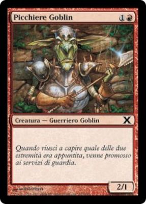 Carta MTG-Picchiere Goblin-Decima Edizione-N.209-ITA-EX-Common Carta MTG-Picchiere Goblin-Decima Edizione-N.209-ITA-EX-Common