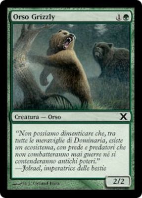 Carta MTG-Orso Grizzly-Decima Edizione-N.268-ITA-EX-Common