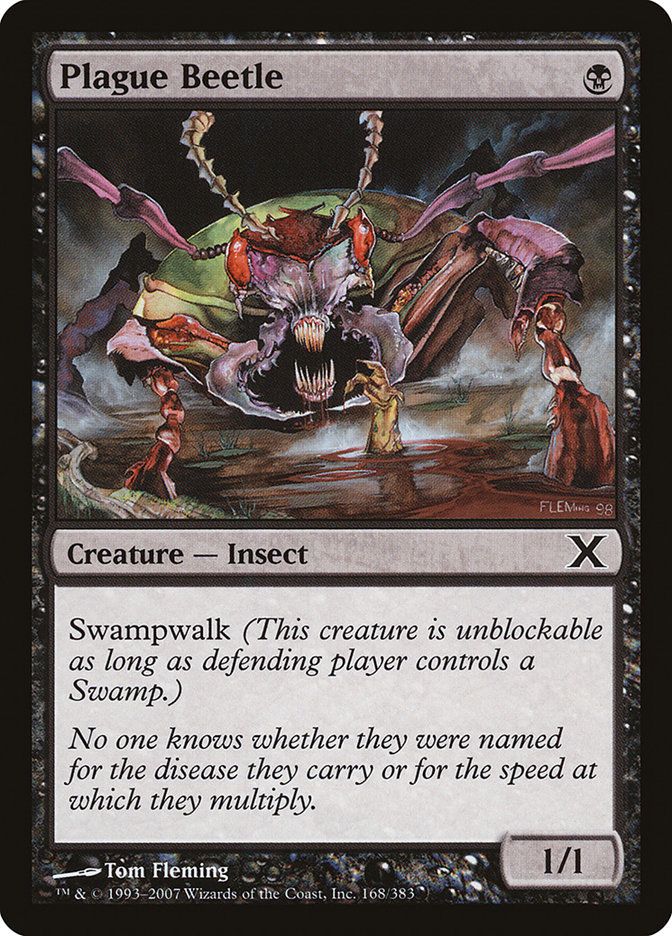 Carta MTG-Plague Beetle-Decima Edizione-N.168-EN-EX-Common