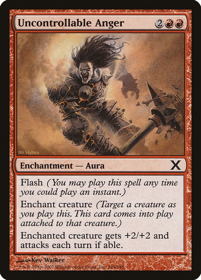 Carta MTG-Uncontrollable Anger-Decima Edizione-N.244-EN-EX-Common