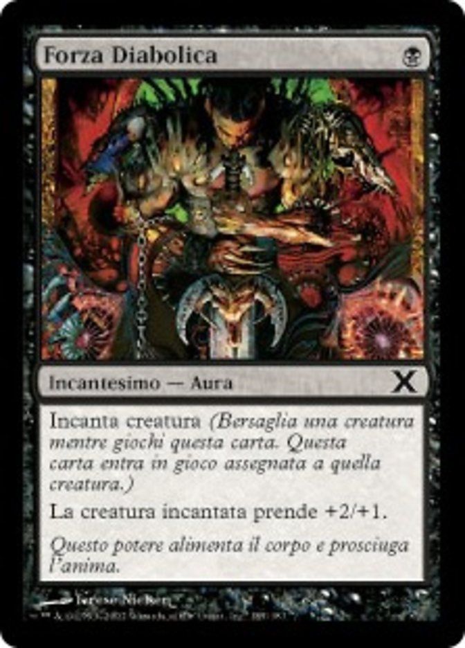 Carta MTG-Forza Diabolica-Decima Edizione-N.185-ITA-EX-Common Foil