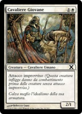 Carta MTG-Cavaliere Giovane-Decima Edizione-N.062-ITA-Played-Common