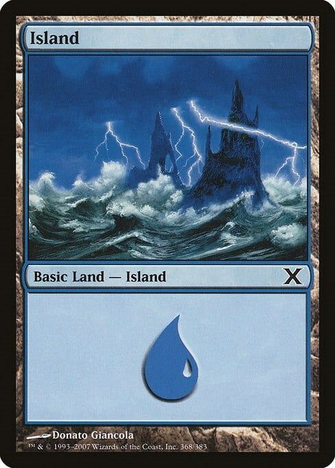 Carta MTG-Isola (V.1)-Decima Edizione-N.368-ITA-EX-Common